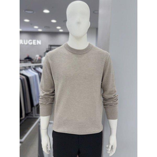 メンズ秋冬ウール混紡UネックラウンドネックニットセーターTシャツ2色