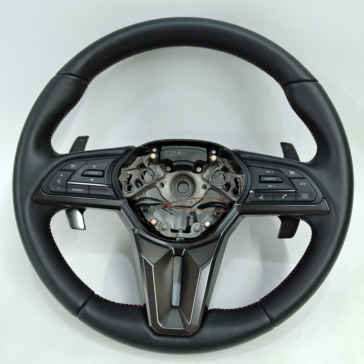 【中古・未使用品】日産 R35 GT-R GTR ステアリング 2024年式 プレミアムエディション 黒革 レッドステッチ NISSAN 純正 新車外し 現行