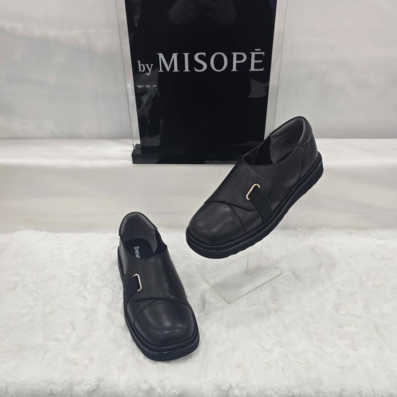 By 女性 三角 バンド ローファー 612HT493TI012 BLACK 1 JJ