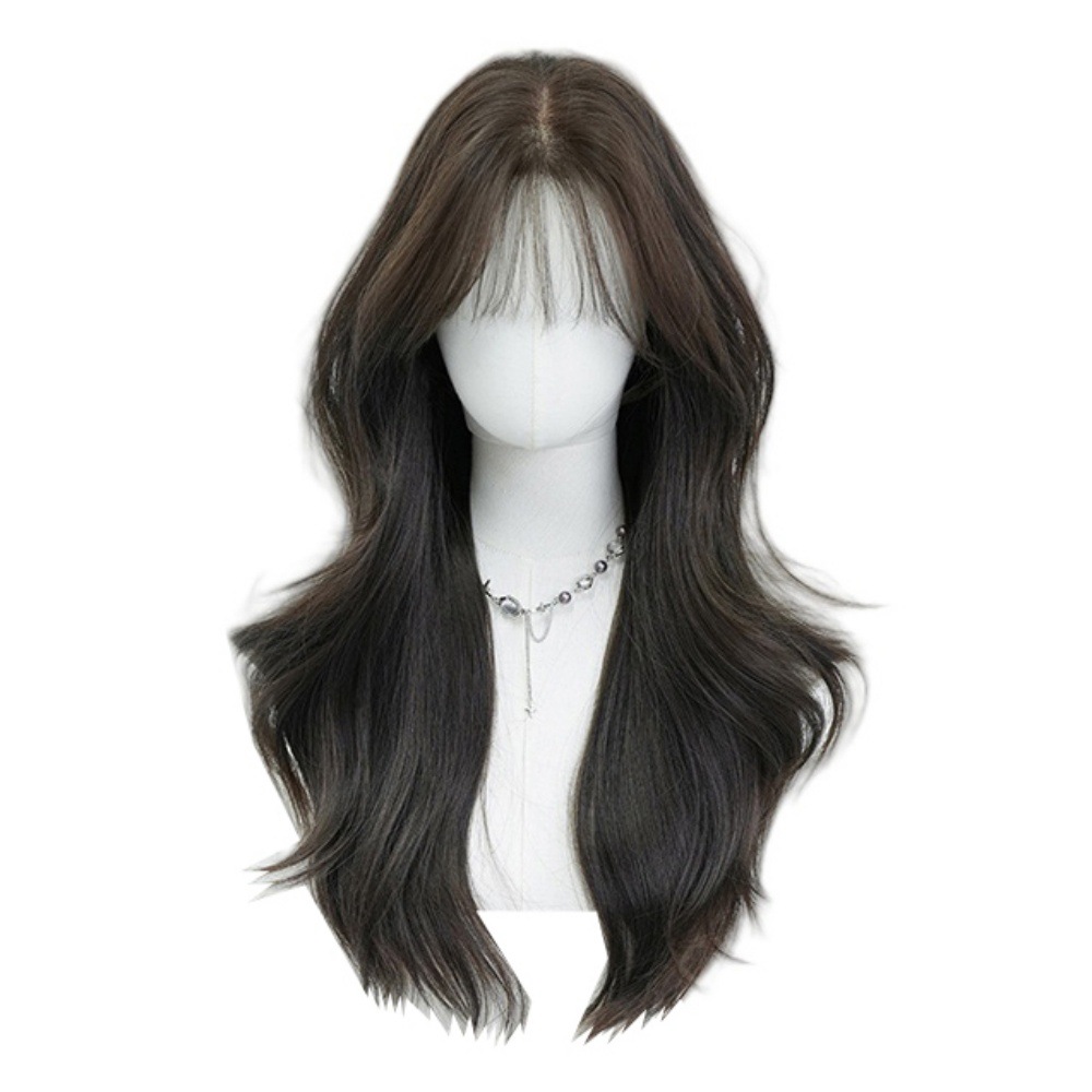 ウィッグ かつら クールブラウン ロング オールレース ウィッグ 高温耐熱 コスチューム用小物 日常 普段使い