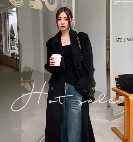 レディース アウター 上着 チェスター 前開き ロング 長袖 Vネック 角襟 細身 ストレート Iライン ポケット 厚手 大人可愛い きれいめ シンプル カジュアル 上品 おしゃれ かっこいい 11,154円