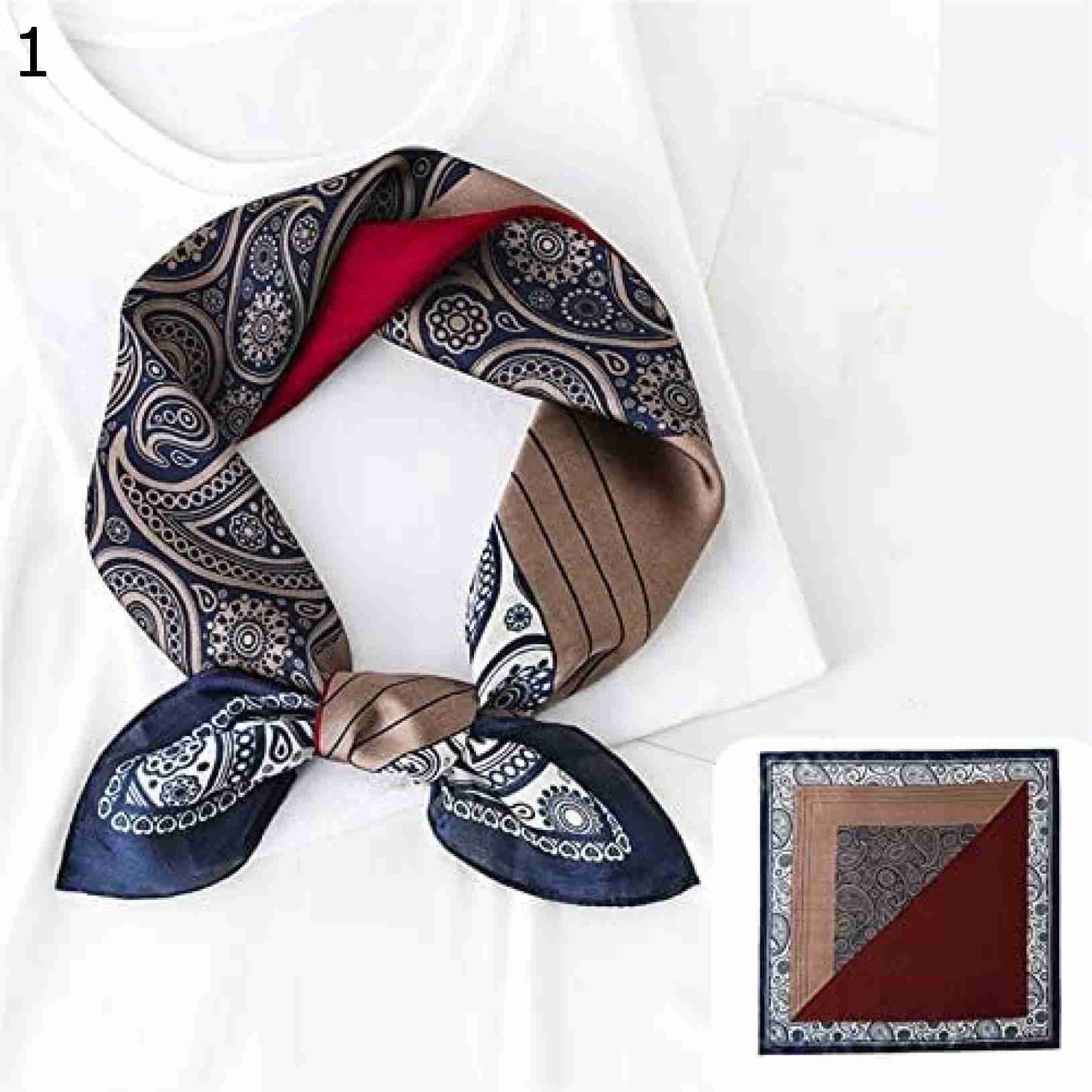 【20%OFFクーポン～】サマー サドル ウエスト フラワー スカーフ ヴィンテージ ストラッピング 両面プリント スモール スカーフ スクエア スカーフ (Color : 11 Size 70x