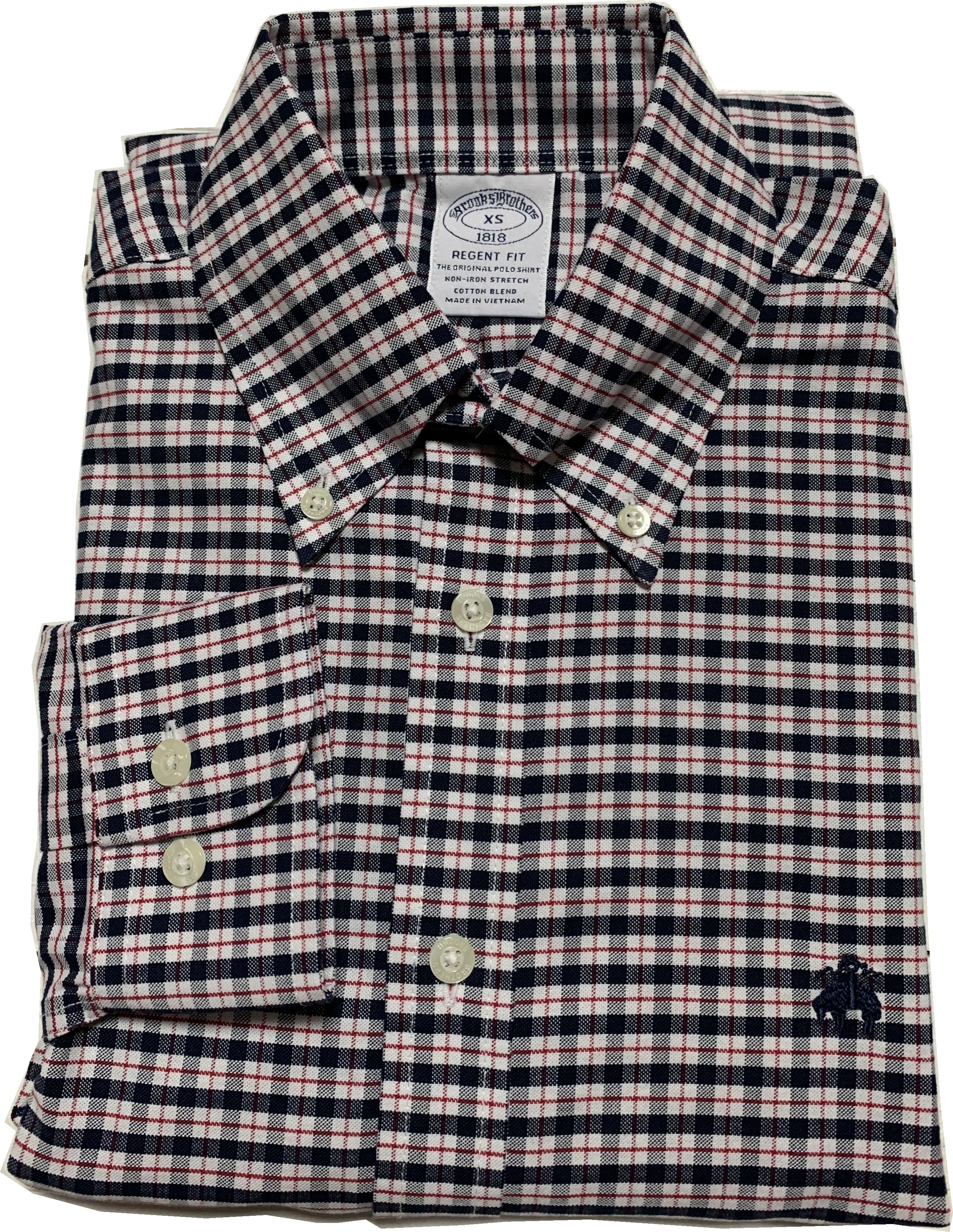 長袖 ワンポイント ボタンダウンシャツ チェック ネイビー メンズ Brooks Brothers BB2-039 10,278円