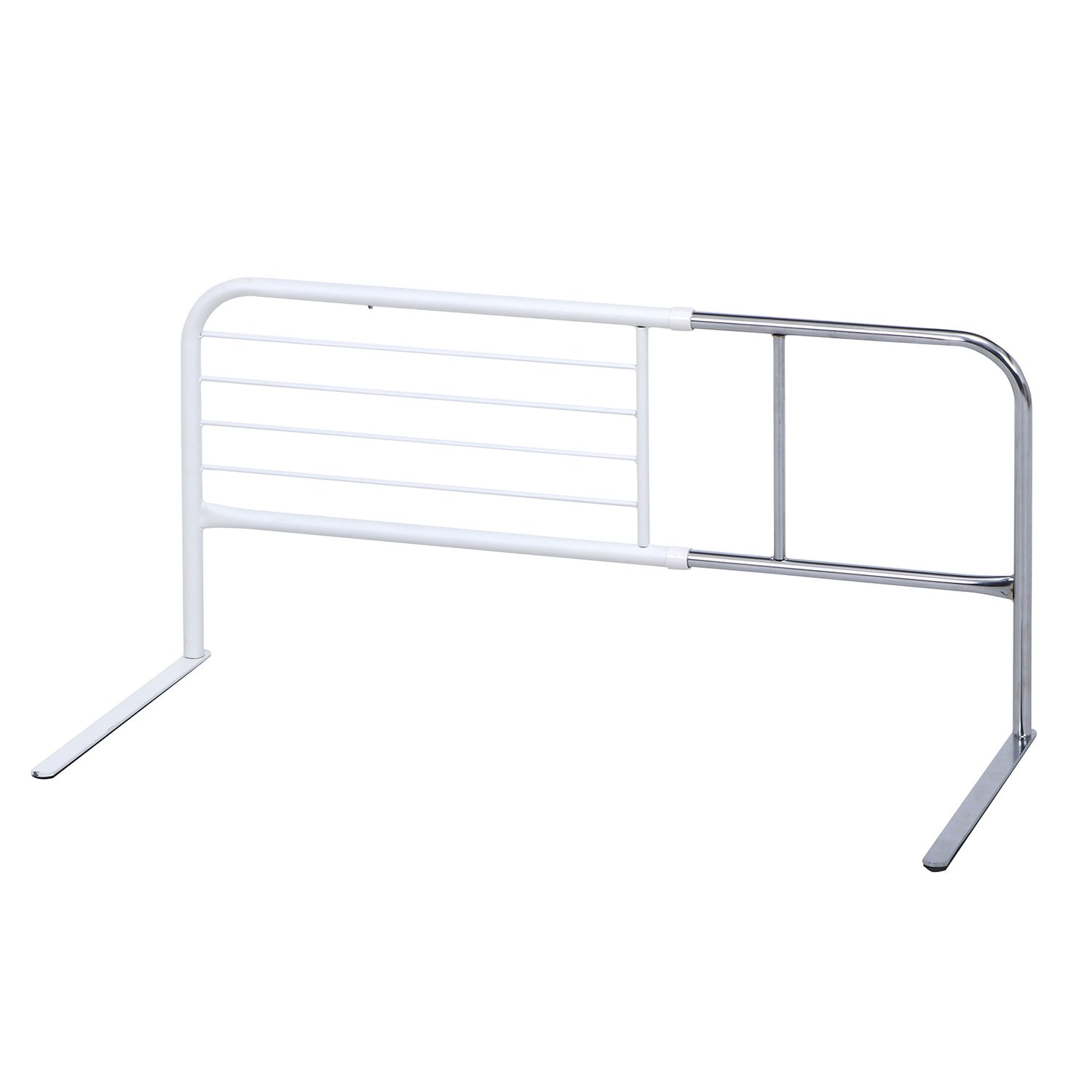不二貿易 ベッドガード 転落防止 布団ずれ防止 幅95~120×奥行40×高さ45 ホワイト ハイタイプ 幅調整可能 伸縮式 ベッドフェンス 大人 完成品 15564