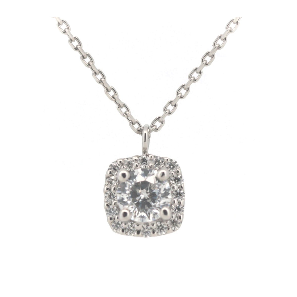 リエジュ(LIEGE) 多面カット ダイヤモンド ネックレス 0.229ct 0.06ct Pt900/Pt850(プラチナ) 質屋出品