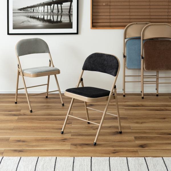 折りたたみチェア 折り畳みチェアー 折畳み 椅子 簡易 シンプル クッション 座面 背もたれ カジュアル おしゃれ かわいい コンパクト スリム 収納 省スペース