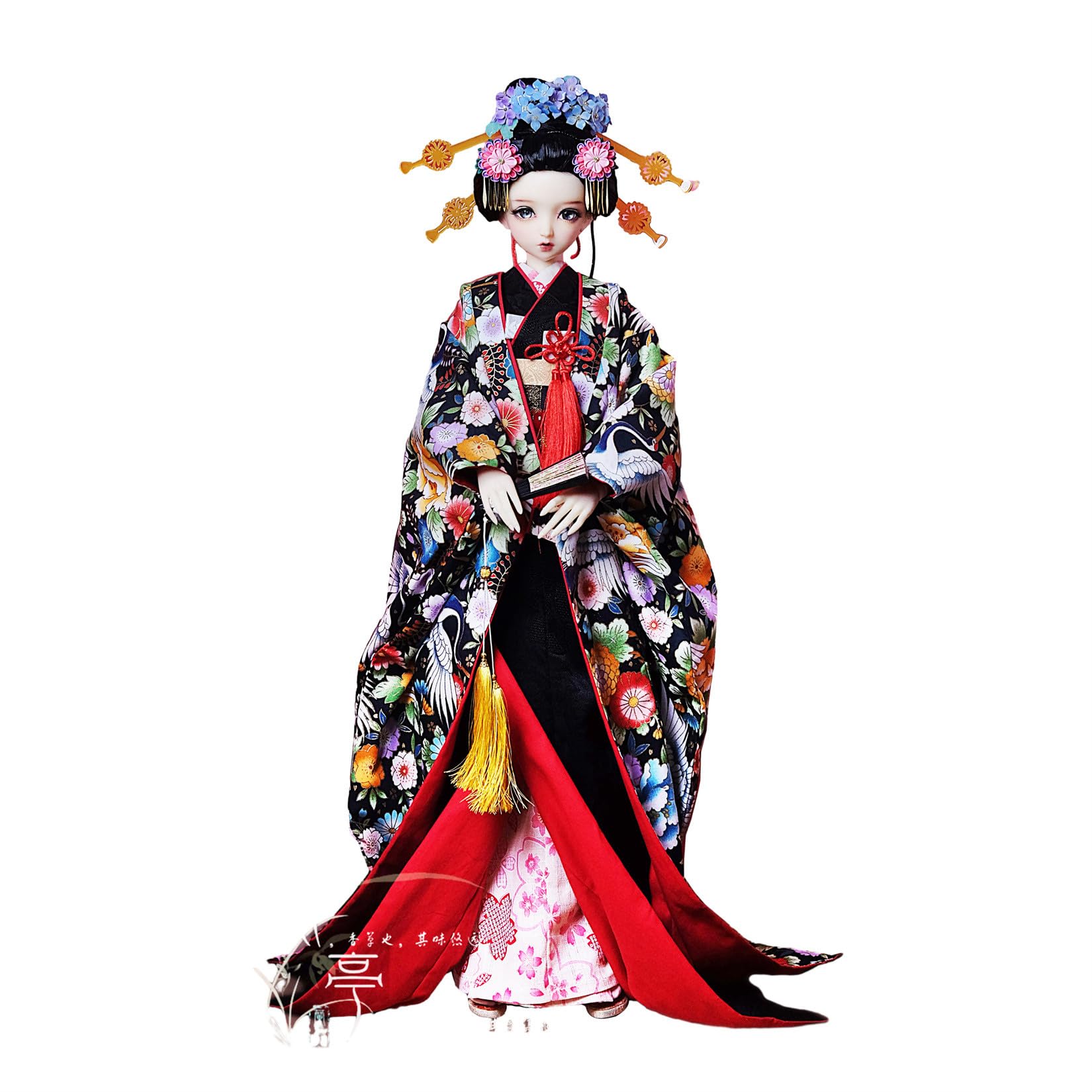 蘭亭集夢 1/3 1/4 1/6スケール 服セット 10点セット BJD 球体関節人形用 服 花魁 花嫁 飛羽繁華 女の子 着物 晴れ着 振袖 着物 和柄 花柄 可愛い ドール 人形服 着せ替え