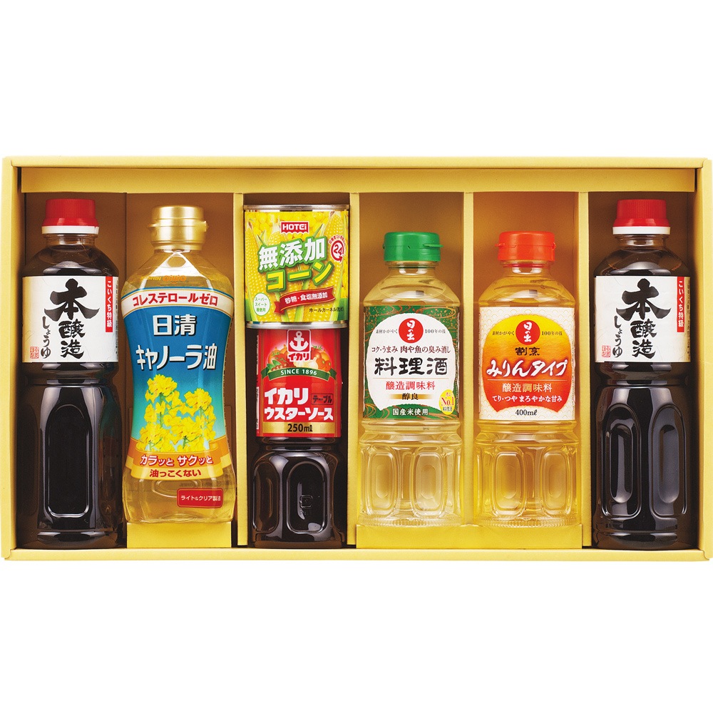 コーンで健康調味料セット COK-40 A180-087 ラッピング無料 のし無料 メッセージカード無料 ギフト 詰め合わせ しょうゆ ギフトセット 缶詰 内祝い お返し お歳暮 短冊