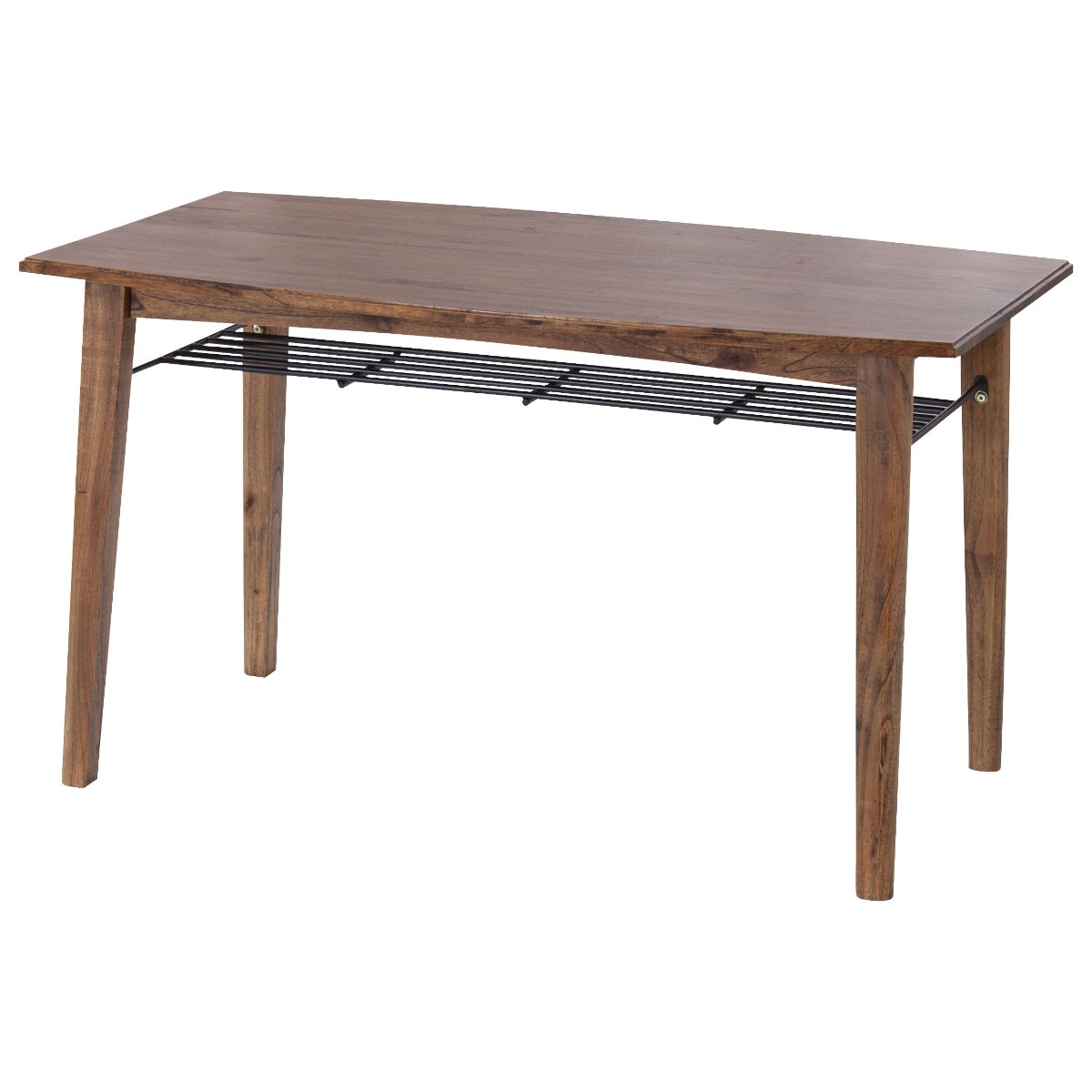 ダイニングテーブル 幅130cm Timber 4人掛け 食卓 ダイニング テーブル 木製 天然木 ビンテージ調 レトロ 天板下 収納 棚付き アイアン
