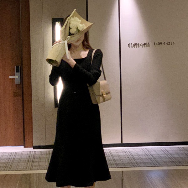 スクエアネックマーメイドワンピース op15392