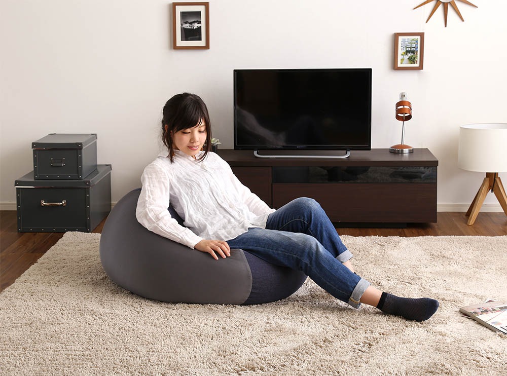 ビーズクッション 大きい 座椅子 ソファ フロアチェア 日本製 洗える 洗濯 体にフィット カバーリング