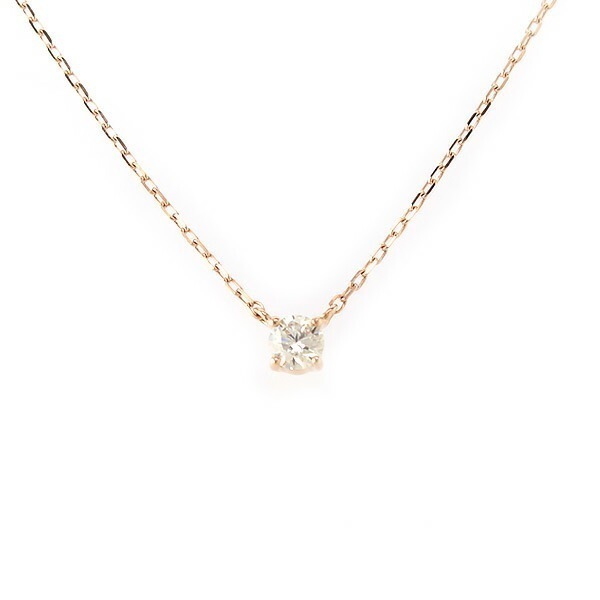 リボン済＆紙袋 ネックレス 正規品 レディース 一石モチーフ ダイアモンド かわいい ペンダント プレゼント アクセサリー K10ピンクゴールド 祝い