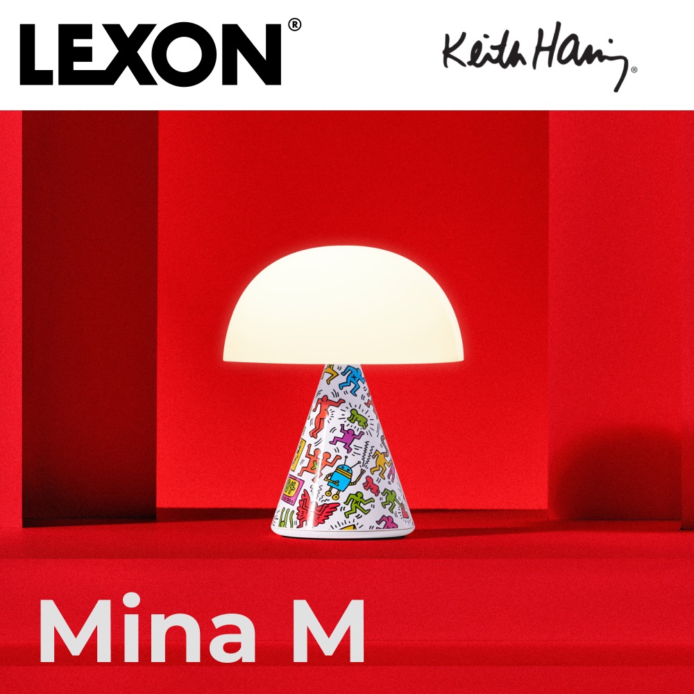 【国内正規品】Mina M Keith Haring Collection ポータブルLEDランプ 9色ライト IPX4 防水 Qi充電対応 USB-C充電式バッテリー 最大40ルーメン