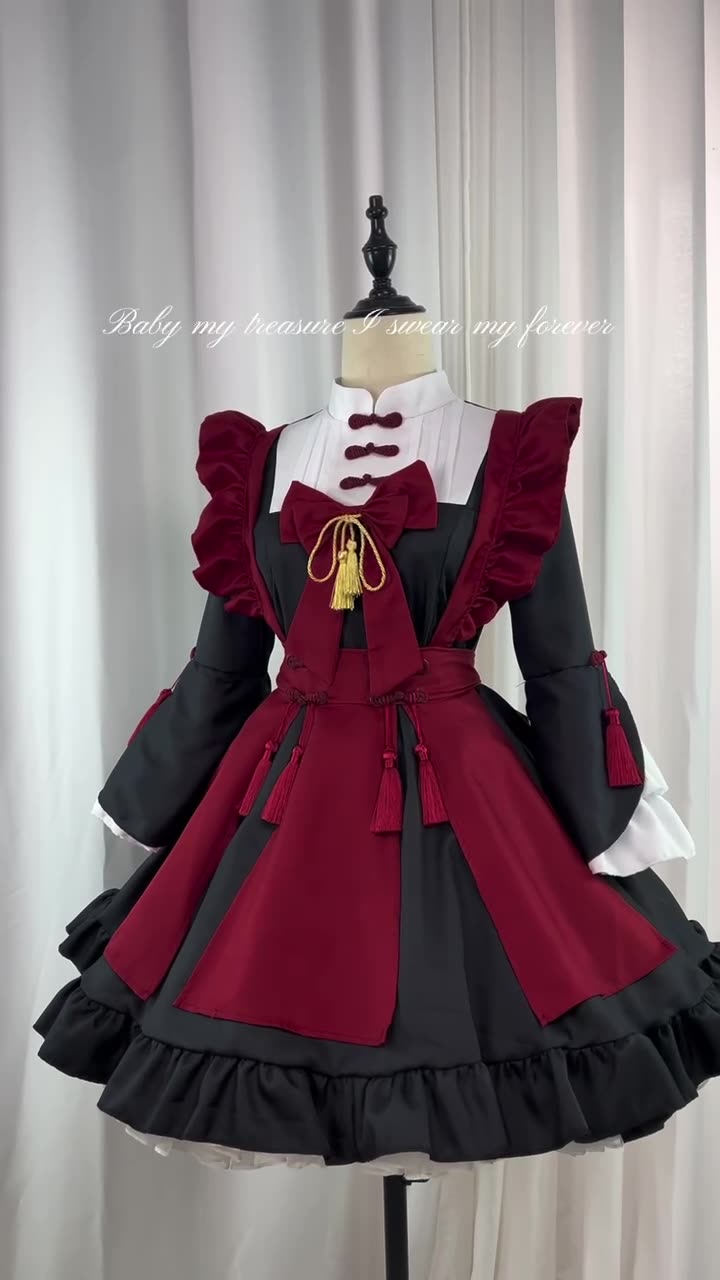 【急速発送】春節元宵節 メイド服 メイド服 COS出演服 ラージコードアイドル衣装 ロリータ