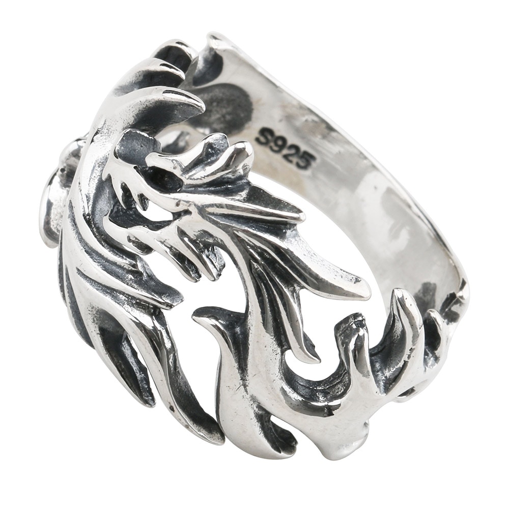925 ドラゴン透し彫りリング [rs122]