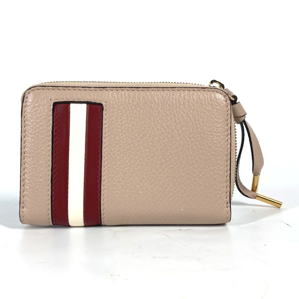 BALLY バリー コインケース MORRIN ロゴ 財布 小銭入れ ラウンドファスナー レザー ピンクベージュ系