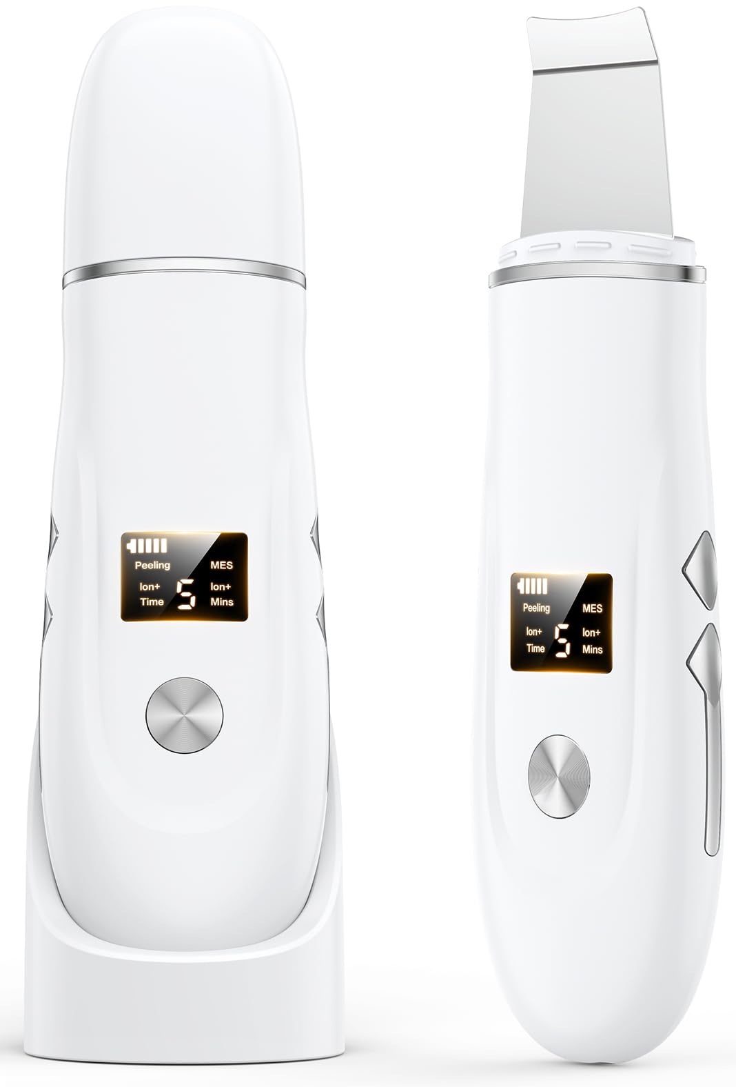 ウォーターピーリング 美顔器 超音波ピーリング 【磁気充電】 EMS 液晶画面 10min自動電源オフ 大容量 Type-C充電スタンド 1台多役 防水 持ち運び便利 日本語説明書付き 男女兼用 出張