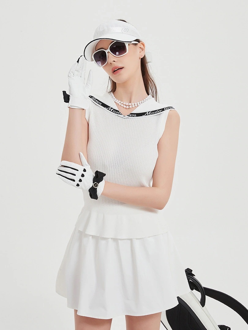 ゴルフウェア レディース スポーツウェア セットアップ ゴルフスカート ニット半袖 袖無し Tシャツ ミニスカート 上下セット 白 女性 テニスウェア 速乾 通気性 春夏 韓国風 おしゃれ