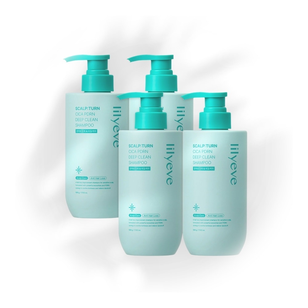 スカルプターン シカPDRN クーリングシャンプー 脂性頭皮用 500g×4本 [頭皮ケア+クール感+抜け毛対策]