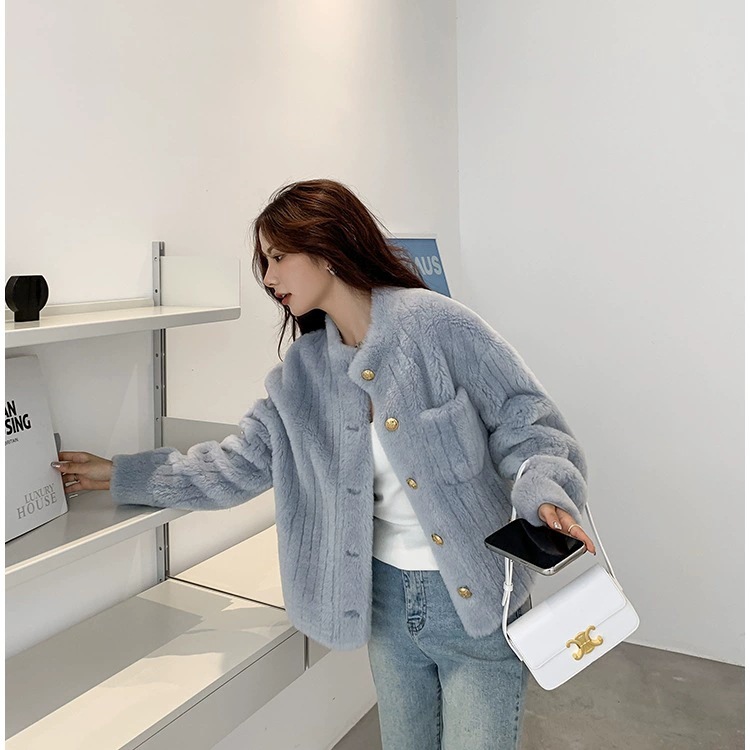 新作 スタンドカラー 人気商品超目玉 レザー&ファー一体 コート ショート丈 ファー 若者向け アウター レディース