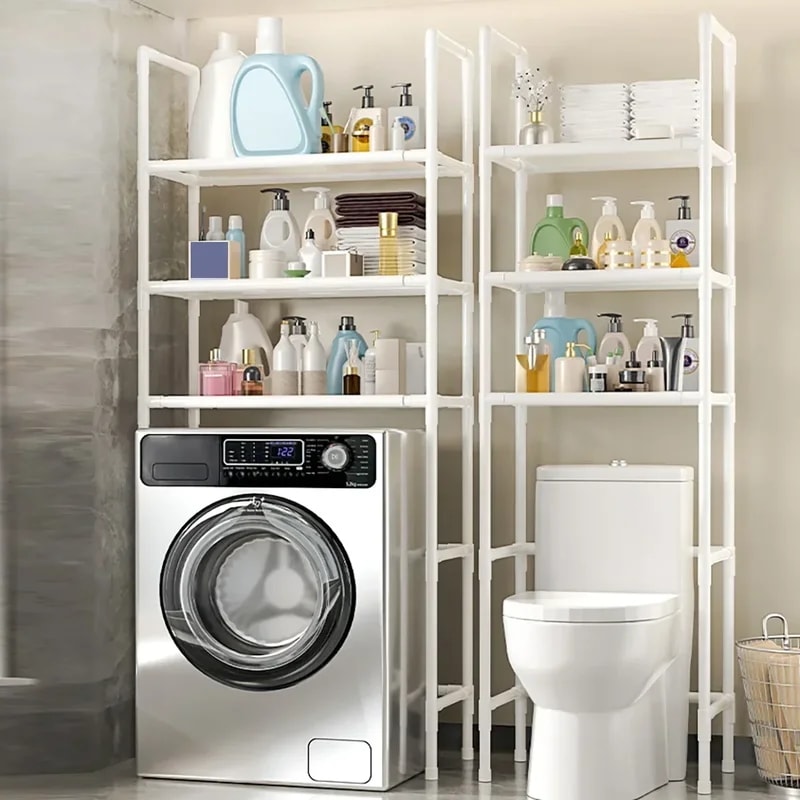 バスルーム収納ラック 省スペーススタンドホルダー 多機能フロアタイプトイレ収納ラック 多層洗濯機棚