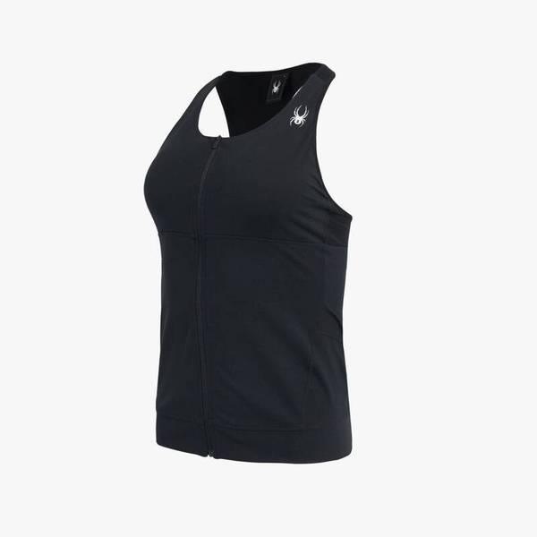 女性トレーニングフルジップスリーブレス トップ SPGFCNSL251WBLK 710162
