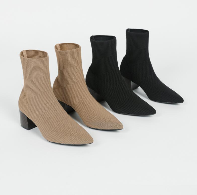 ソックスブーツ ショートブーツ レディース 秋 ブーツ 韓国 冬靴 伸縮性 ストレッチ素材 疲れない