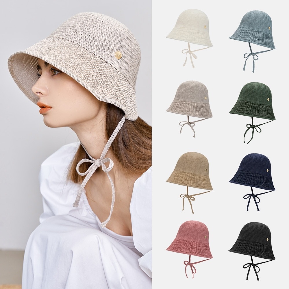 紙材質 テクスチャード ストリング ボンネットハット オードリー
