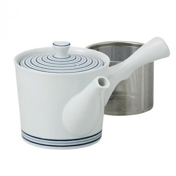 73549 波佐見焼 白磁渦 SS中急須 425ml