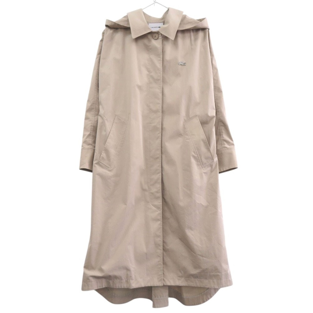 新品同様 フード　プリーツ リラックスフィットステンカラーコート BF959LJ ステンカラーコート コットン/ナイロン ベージュ 0600【中古】 レディース