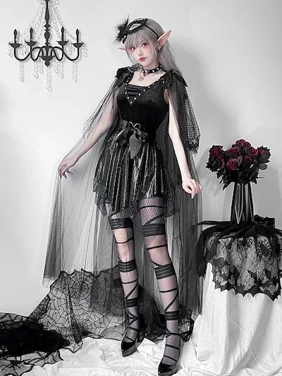 【新シリーズ】【激安販売！】2024欧米ハロウィンコスチューム大人の女死神恐怖ドクロ吸血鬼ダークゴートコス演出服