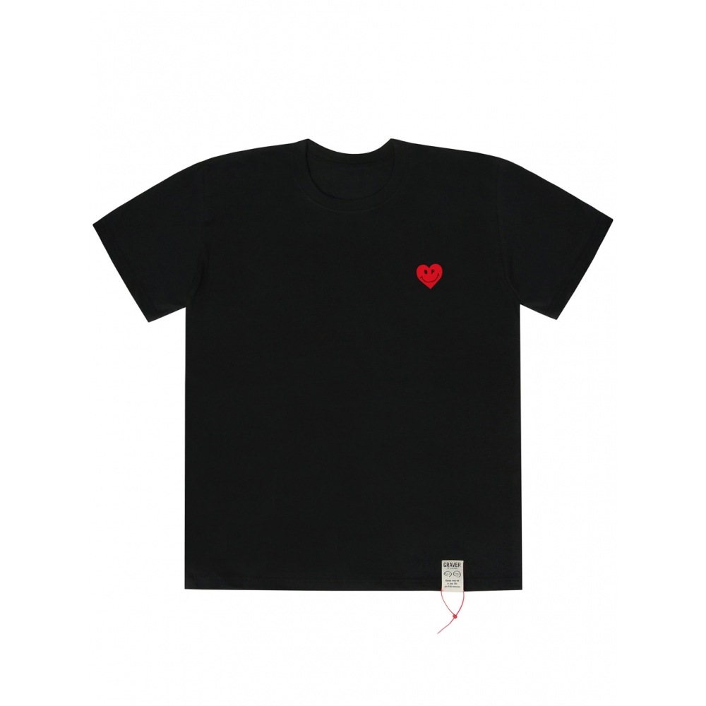 グレイバーハートスマイルショートスリーブ Tシャツブラック