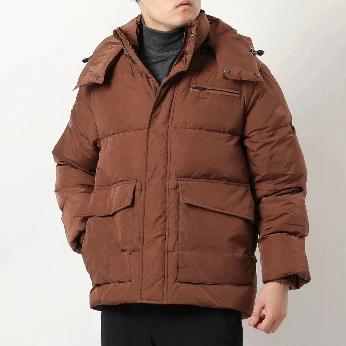 HEVO イーヴォ ダウンジャケット メンズ LESINA レージナ 702 2372 ブルゾン リサイクルダウン フード付き