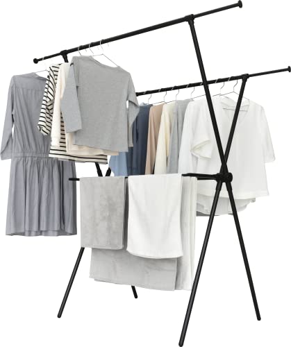 ekans(エカンズ) 室内物干し X型 (ブラック, レギュラーサイズ)