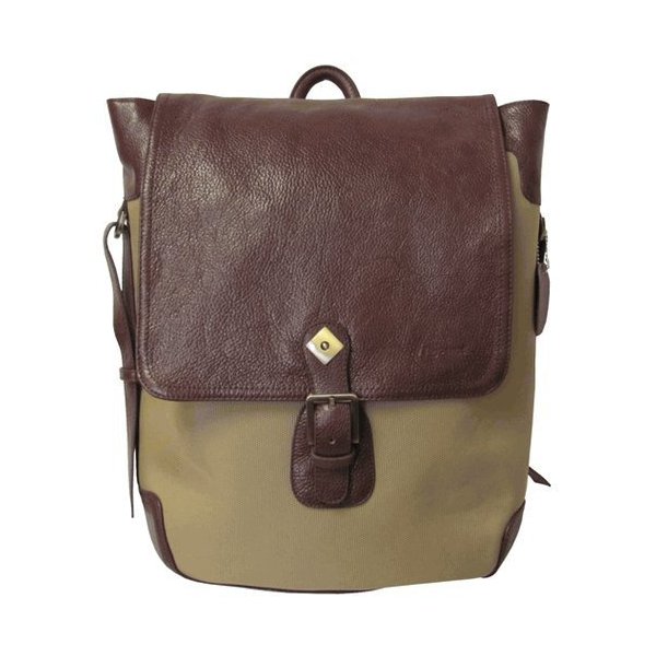 Amerileather Brown Two-tone Backpack (#1520-2) 並行輸入品
