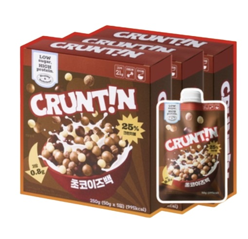 [糖0g大] クランチボウル タンパク質シェイク チョコイズバッグ 3box(15パック)