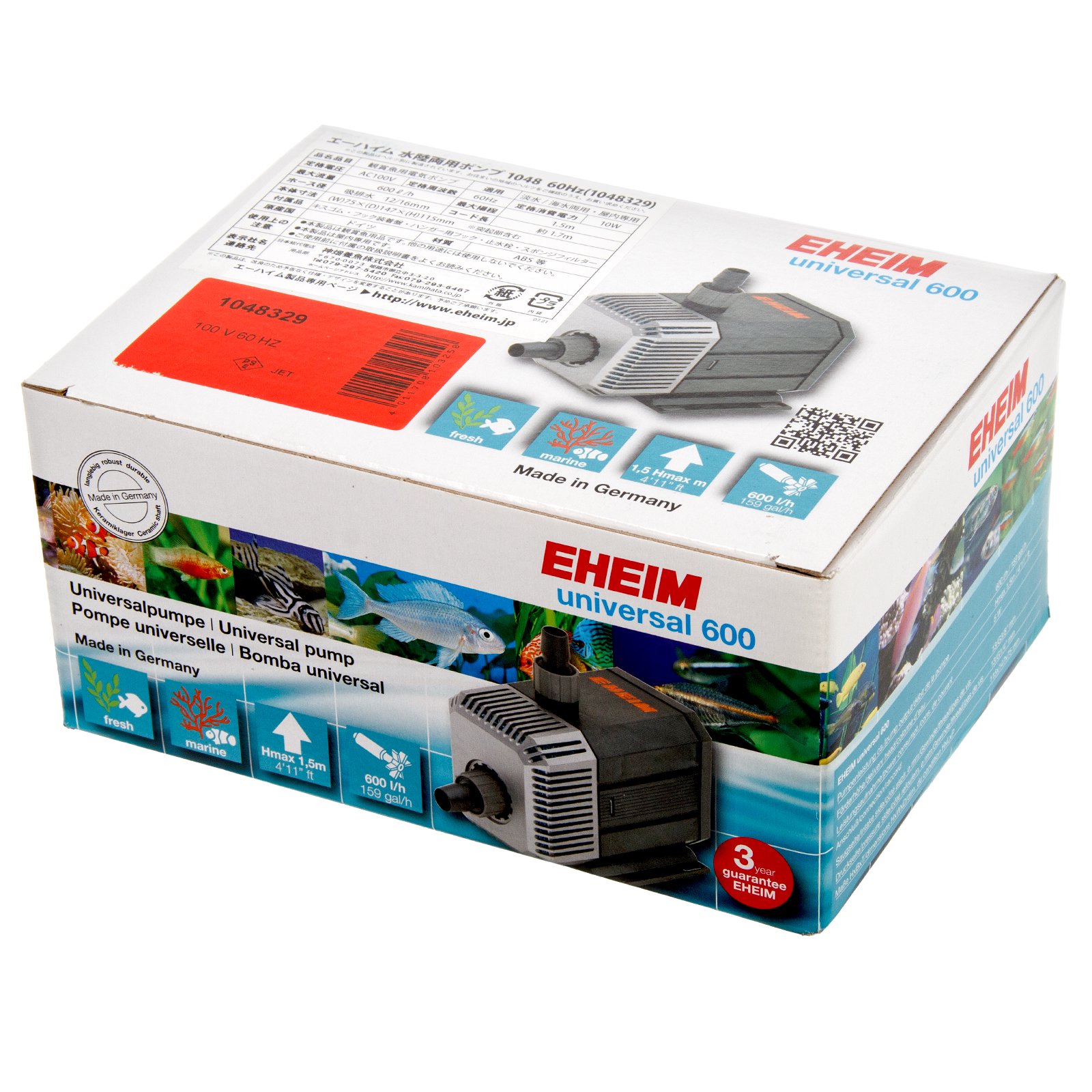 ６０Ｈｚ　エーハイム　１０４８　流量１０リットル／分　西日本用　メーカー保証期間１年　ＣＲＣ10―37―20―10―30