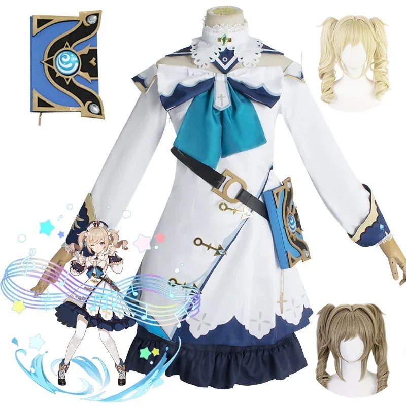 原神 げんしん バーバラ コスチューム ハロウィン ワンピース 変装 仮装 コスプレセット ウィッグ かつら