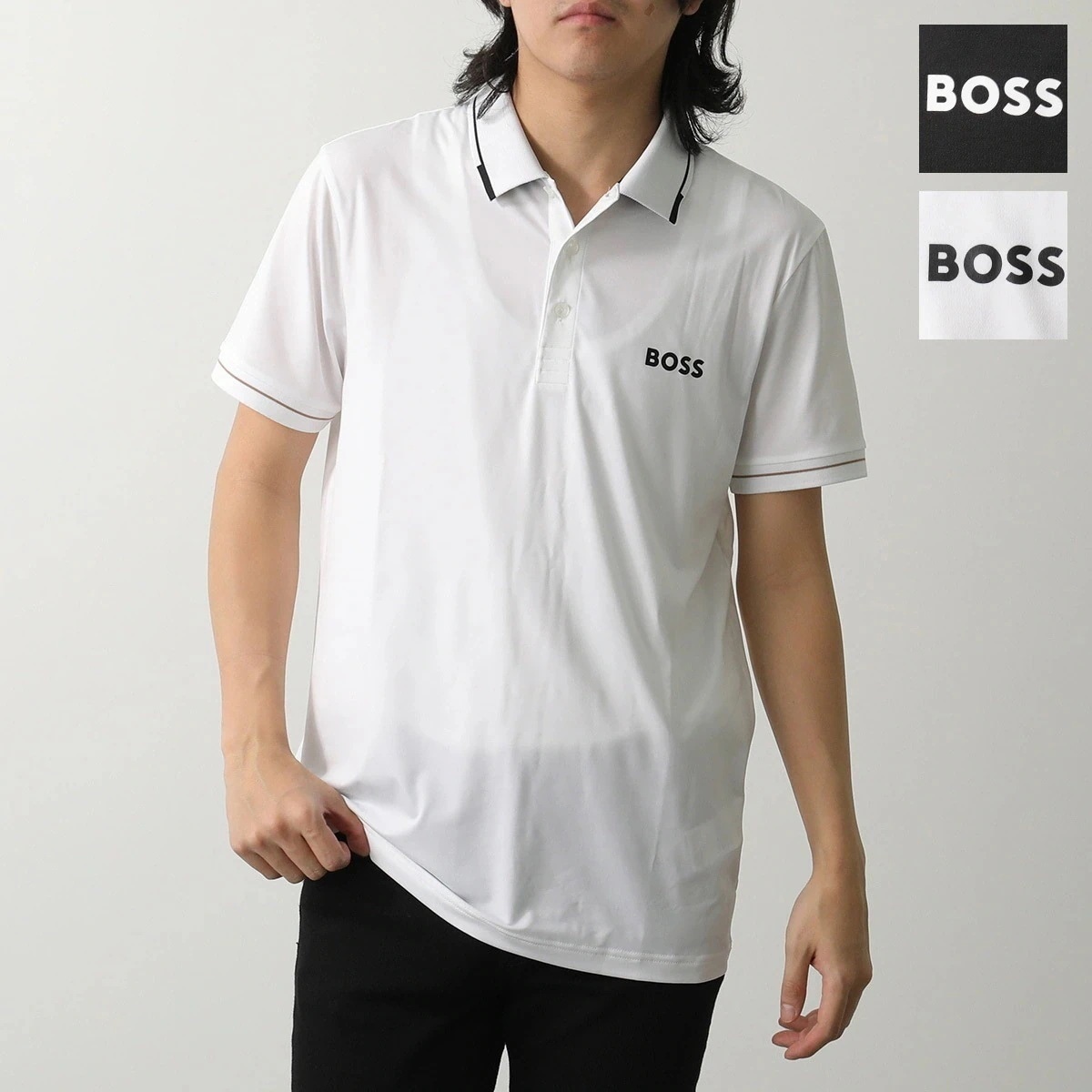 HUGO BOSS ヒューゴボス ポロシャツ 50506203 メンズ 半袖 ポリエステル ストレッチ 軽量 ロゴ カラー2色