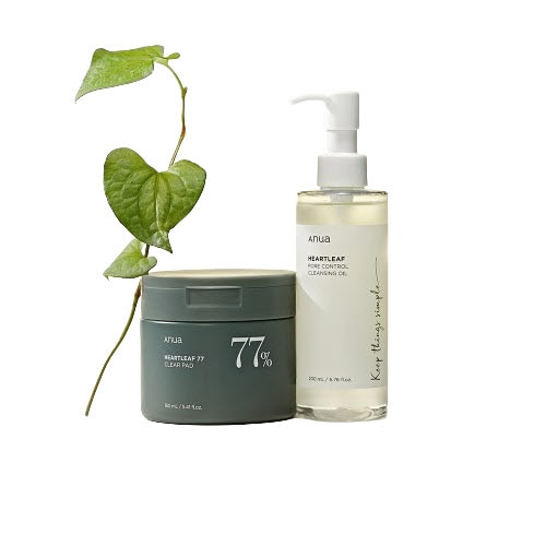 [2個セット]ブラックヘッドケアセット(ドクダミ77 クリアパッド 70枚+ドクダミクレンジングオイル 200ml)