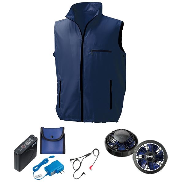 KU91830 空調服 R ポリエステル製 ベスト FAN2400SPBB・RD9261・LISUPER1セット ネイビー 5L 15,457円