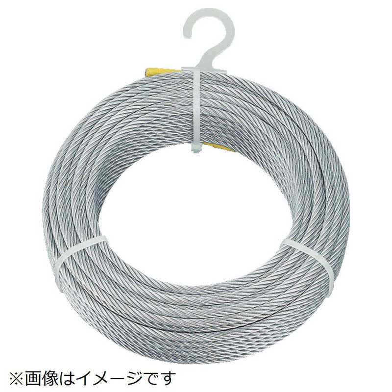 トラスコ中山　メッキ付ワイヤロープ φ6mm×100m　CWM6S100