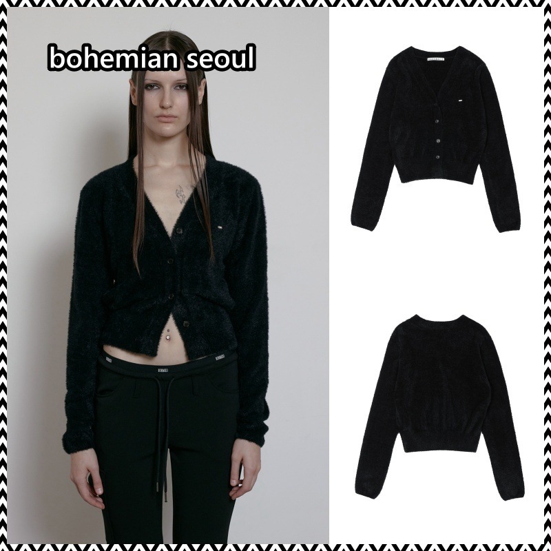 bohemian seoul SOFT FUR KNIT CARDIGAN