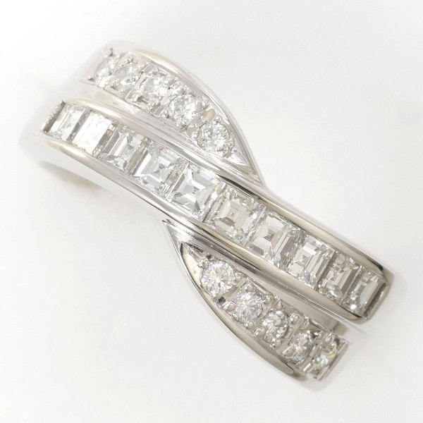 PT900 プラチナ リング 指輪 14.5号 ダイヤ 1.00 カード鑑別書 ジュエリー 中古