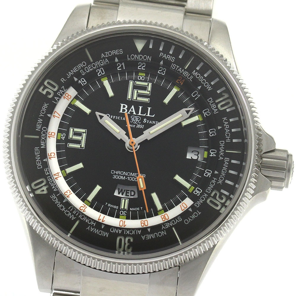 ボール BALL WATCH DG2232A エンジニアマスターII ダイバー ワールドタイム 自動巻き メンズ 極美品 保証書付き_849904【中古】
