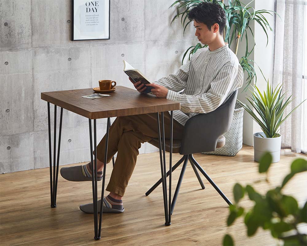 ダイニングテーブルセット 1人用 レザー調 回転 おしゃれ 北欧モダン デスク 机 ミッドセンチュリー 食卓