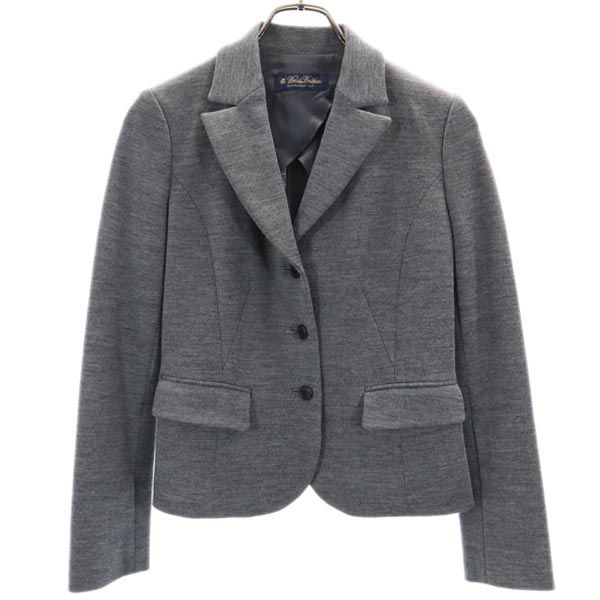 日本製 ウール テーラードジャケット グレー レディース