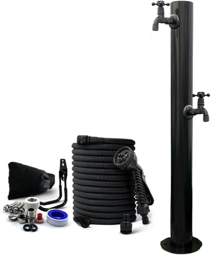 屋外水栓 立て水栓 蛇口付き ステンレス鋼 凍結防止 屋外用 水栓柱 屋外での水栓設置 円形立水栓(円形立水栓（蛇口：上D+下D）)