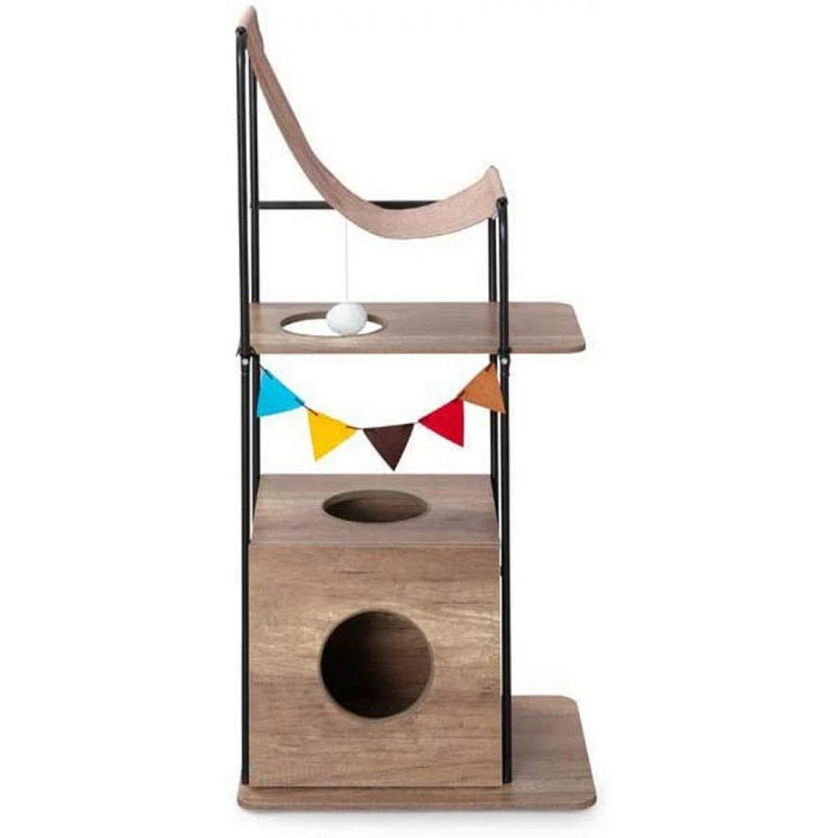 猫用おもちゃ キャットウッディシェルフ ブラウン PUS-130 高さ130cm PUS-130