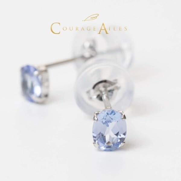 Courage Ailes EDA-1470TA ピアス 12月誕生石 タンザナイト 天然石 カラーストーン Pt900 プラチナ ペンダント結婚祝い 記念日 誕生日 華奢 贈り物 シンプル 4本爪